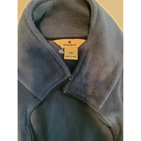 Woolrich Fleece Vest Full Zip Front Slash Pocket Cinch Navy Men’s Size Large - Picture 3 of 6